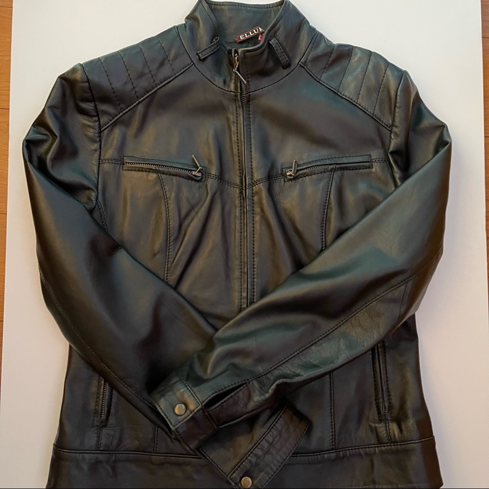 Beautiful Black leather jacket made and bought from turkey . %100 leather.